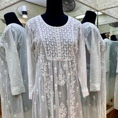 Chikankari Tunic White | Etsy Chikankari Embroidery Tunic, White Chikankari Embroidery Kaftan Tunic, Fitted Cotton Tunic With Chikankari Embroidery, Cotton Tunic With Chikankari Embroidery, White Chikankari Embroidered Tunic, Womens Tunics, Tunics, Hot Summer, Lace Top