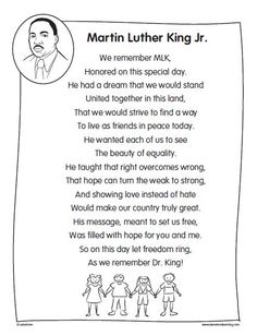 martin luther king's poem for children to read in their own language, which is also