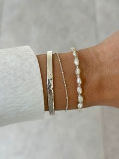 Silver And Pearl Bracelets, Small Silver Bracelets, Sterling Silver Beaded Bracelets, Gemstone Silver Bracelet, Silver Bracelets Dainty, Silver Jewellery Bracelet Stack, Silver Dainty Bracelets, Silver Jewelry Stack Bracelets, Silver Jewelry Bracelet Stack