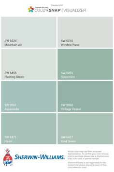 the color chart for sheryln - williams's paint colors