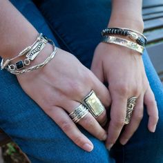 Final Sale-A unique and artisan piece, our sterling silver and black onyx bracelet has a creative flair with a mix of circle, square and rectangle shapes amidst whimsical design. Pairs well with our Best Dressed Ring. Handcrafted. Measures 7 to 7 1/2" long. Bohemian Rectangular Jewelry For Everyday, Sterling Silver Stackable Rectangular Jewelry, Stackable Rectangular Sterling Silver Jewelry, Unique Black Rectangular Jewelry, Black Oxidized Finish Bracelet Jewelry, Black Oxidized Sterling Silver Bracelet, Black Sterling Silver Bracelet With Oxidized Finish, Black Bohemian Stackable Jewelry, Artisan Black Bangle Jewelry