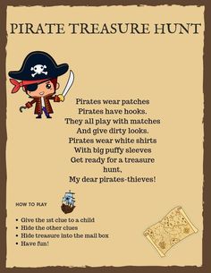 Pirate's Scavenger Hunt Riddles | Etsy Pirate Riddles Scavenger Hunts, Pirate Scavenger Hunt For Kids, Pirate Vocabulary, Babysitting Games, Pirate Jokes, Pirate Play, Riddles Kids, Scavenger Hunt Riddles