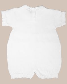 BT-1135-2-osc White Romper Outfit, Button Vest, Knit Romper, Short Sleeve Romper, White Romper, Knitted Romper, Romper Outfit, Sleeved Romper, Sweater Knit