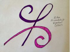 the letter g is drawn with purple ink