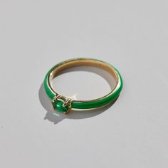 Green Rowan Enamel Ring - Nickel & Suede Classic Gold Rings, Style Quizzes, Safety Pin Jewelry, Nickel And Suede, Luxe Jewelry, Ring Collection, Enamel Ring, Birthstone Earring, Pin Jewelry