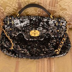 5 Time Used But Wonderful Condition Multi Color Paillettes Luxury Miu Miu Evening Shoulder Bag, Elegant Miu Miu Shoulder Bag For Evening, Luxury Bags With Detachable Handle For Night Out, Luxury Evening Shoulder Bag With Sequins, Luxury Bag With Detachable Handle For Night Out, Luxury Sequined Shoulder Bag For Evening, Designer Party Bags With Handles, Luxury Evening Bags With Sequins, Luxury Embellished Bags For Night Out