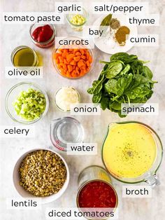 the ingredients to make this recipe include carrots, spinach, broccoli and other vegetables