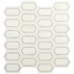 Pavilion Picket 12 in x 12 in. x 10 mm Polished Marble Mesh-Mounted Mosaic Tile ( 10 sq. ft. / case ) - Super Arbor Light Brown Marble, Mosaic Patterns Geometric, Master Baths, Shower Backsplash, Kitchen 2020, Mosaic Tile Patterns, Coastal Casual, Brown Marble, Marble Mosaic Tiles