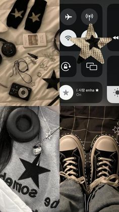 the collage shows various items that are being used to create an iphone wallpaper