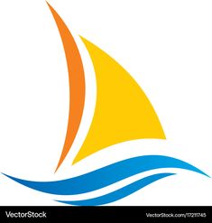 a sailboat on the water with waves in it's sails is an emblem