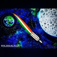 India's Mission to moon Pinterest Drawings, Space Day, Space Drawings, Moon Missions, Poster Drawing, Drawing Sketches, India, Drawings