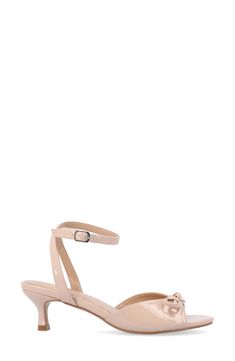 An ankle-strap sandal crafted from glossy faux leather offers sweet style with a dainty bow and kitten heel. 2" heel Synthetic upper, lining and sole Imported Strap Sandals Women, Journee Collection, Sweet Style, Kitten Heel, Sandal Women, Ankle Strap Sandals, Strap Sandals, Nordstrom Rack, Ankle Strap