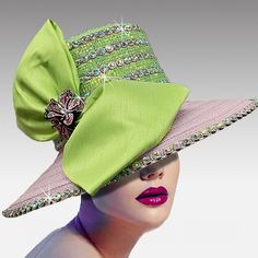 This Stunning Couture Pink And Green Masterpiece Features A Meticulous Arrangement Of Exquisite Crystals And Rhinestones, Each Placed By Hand To Perfection. Adorned With A Luxurious Big Bow And A Dazzling Jeweled Brooch, This Hat Is The Epitome Of Elegance And Style. Make A Statement At Any Event With This One-Of-A-Kind Accessory That Is Sure To Turn Heads And Elevate Your Ensemble To The Next Level. Get Ready To Shine And Stand Out In This Beautiful Handcrafted Masterpiece! $Aka #Couturecollect Elegant Pink Hat, Elegant Embellished Hat With Curved Brim, Elegant Embellished Hats With Curved Brim, Elegant Multicolor Hat For Evening, Elegant Multicolor Evening Hat, Elegant Embellished Hats For Formal Occasions, Elegant Embellished Formal Hats, Elegant Embellished Party Hats, Embellished Evening Hats