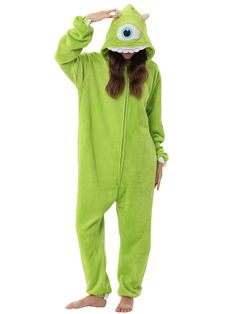 PRICES MAY VARY. COMFORTABLY WARM AND SNUG: These adult onesie pajamas are made using ultra-soft synthetic material that feels incredibly cozy and keeps you warm during those cold nights. TRICK OR TREAT: Our animal onesie has a cute and realistic shape and it's sure to become your favorite Halloween party costume. They are also great for roleplaying. FITS TRUE TO SIZE: We stock these cute non footed full body pjs in adult sizes ranging from Small-X Lager, with the right fit giving you enough roo Onesie Halloween Costume, Mike Wazowski Costume, Halloween Costume Onesie, Halloween Pjs, Adult Onesie Pajamas, Frog Costume, Halloween Party Costume, Onesie Costumes, Cute Onesies