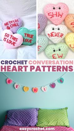 crochet conversation heart patterns for valentine's day