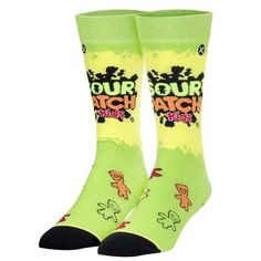 Sour Patch Kids Men's Crew Sock First they're sour, then they are sweet. Our brightly colored tribute to the classic tart candy Sour Patch Kids Men's Crew Socks will have you wishing you had some on hand. Or maybe you do? Are you one of those people who always have snacks? If so, can I have some? Style: CrewSize: Sock size 10-13 (fits shoe sizes 6-12)Sock Maker: Odd SoxMaterials: 75% cotton, 10% nylon, 15% spandexCountry of Origin: Imported Funny Socks For Men, Food Socks, Silly Socks, Being Yourself, Funky Socks, Sour Patch Kids, Fun Socks, Sour Patch, Kids Candy