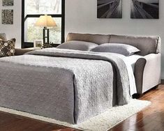 Tibbee Slate Full Sofa Sleeper - Ornate Home Full Sleeper Sofa, Queen Sofa Sleeper, Queen Memory Foam Mattress, Sofa Sleeper, Full Mattress, Sofa Legs, Ashley Furniture Homestore, Spare Bedroom, Overnight Guests