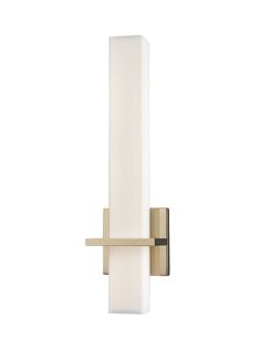 a wall light with a white glass shade