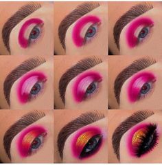 Easy Eye Makeup Tutorial, Orange Eye Makeup, Pink Look, Makeup Tutorial Eyeshadow, Natural Makeup Tutorial