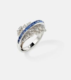 Find ANANYA Scatter Energy 18kt White Gold Ring With Diamonds And Sapphires on Editorialist. Material: 18kt white gold. Made in India. Stone I: diamonds, round-cut, brilliant-cut, prong setting, pavé setting. Stone I carat weight (ct): 0.88. Gold Sapphire Ring, Bridal Bag, Channel Setting, White Gold Sapphire, White Diamond Ring, Diamonds And Gold, White Gold Jewelry, White Gold Ring, Gold Diamond Rings