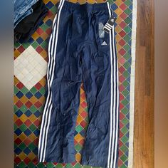 Never Worn! Youth L 14/16 Blue Adidas Streetwear Pants, Adidas Blue Streetwear Pants, Adidas Blue Sporty Sweatpants, Adidas Sporty Blue Sweatpants, Adidas Blue Sweatpants For Sports, Adidas Blue Cotton Pants, Blue Adidas Cotton Sweatpants, Adidas Blue Cotton Bottoms, Adidas Navy Cotton Bottoms