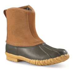 PRICES MAY VARY. EASY SIDE ZIPPER ACCESS: Slip these leather boots for men on instantly for any adventure. The smooth glide and hassle free zipper secure your feet throughout wear and encloses you with protection 100% WATERPROOF: Avoid wet feet with our men’s rain boots. These boots are perfect to trek through puddles, driveways and lots without feeling like a mess. Stay looking clean and immaculate ORTHOLITE INSOLES: Experience plush like comfort with Guide Gear men’s duck boots. Ortholite® foa Duck Boots Winter, Mens Duck Boots, Winter Boots For Men, Mens Waterproof Boots, Lightweight Boots, Mens Winter Boots, Rain Shoes, Mens Rain Boots, Mens Boots Fashion