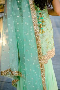 Mint Green Sharara Suit Green Cutdana Dupatta For Reception, Elegant Green Sharara With Gota Work, Green Cutdana Sharara For Wedding, Pista Green Sharara With Gota Work For Reception, Pista Green Dupatta With Gota Work For Reception, Green Sharara With Gota Work For Reception, Green Anarkali Set With Gota Work For Reception, Pista Green Sharara With Gota Work For Party, Pista Green Sharara For Reception With Traditional Drape