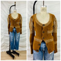 Vivienne Westwood Unisex Sweater low scoop neckline button front cardigan puff pleated shoulder pumpkin color with white stripe accent puffy quilted floral type design at back unisex bratz  great condition, new with tags appx size - S / M 20 pit-pit 27 sleeve 28 length All sales are final Floral Type, Pumpkin Colors, Button Front Cardigan, Unisex Sweater, Vintage 2000s, Type Design, Vivienne Westwood, Scoop Neckline, Cardigan Sweater