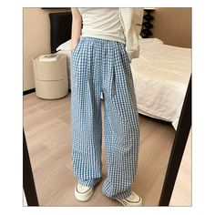 Summer High Waist Plaid Wide Leg Pants Fabric: Polyester Size: S, M, L, XL Multiple Color Selections: Pink, Blue, Black, Light Blue  Season: Spring, Fall, Summer Blue Cotton Wide-leg Jeans, Blue Baggy Harem Pants For Summer, Casual High Waist Baggy Bottoms, Blue Straight Leg Harem Pants For Summer, Casual Baggy Wide Leg Trousers, Summer Blue Baggy Wide Leg Pants, Blue Baggy Wide Leg Pants For Summer, Blue Wide-leg Harem Pants For Summer, High Waist Blue Harem Pants For Spring