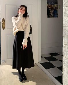 Best Winter Outfits, Japan Outfit, Muslim Outfits Casual, Modest Fashion Outfits, Midi Skirts, 가을 패션