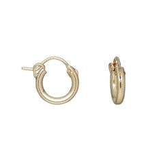 Add the finishing touch to your style with a pair of classic 14Kt gold-filled hoop earrings with a latch back closure. Delicate Tarnish-resistant 14k Gold-filled Hoop Earrings, 14k Gold-filled Tarnish-resistant Hoop Earrings, 14k Gold-filled Huggie Hoop Earrings With Pearl Charm, Minimalist 14k Gold-filled Hoop Earrings With Pearl Charm, Yellow Gold Tarnish-resistant Brass Hoop Earrings, Fire Mountain Gems And Beads, 14kt Gold, Earring Gifts, Gold Filled