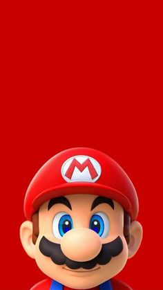 an image of mario on a red background