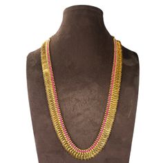 Beautiful gold finished lakshmi kasu necklace . Looks real one . Pure south Indian traditional