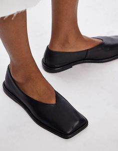 Topshop Charlotte leather square toe unlined flat shoes in black | ASOS Nike Air Max Jordan, Joni Jeans, Save Outfits, Baskets Adidas, Leggings Sale, White Trainers, Active Wear Leggings, Heeled Loafers, Hoodies For Sale