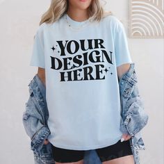 Stolen Image, Watermark Design, Chambray Shirt, Save Image, Shirt Mockup, Discount Code, Your Design, Chambray, Your Image