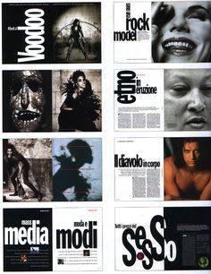 an advertisement for the italian fashion brand moschi, with images of women in black and white