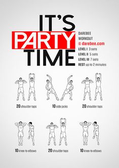 a poster with instructions for how to do it's party time in different poses