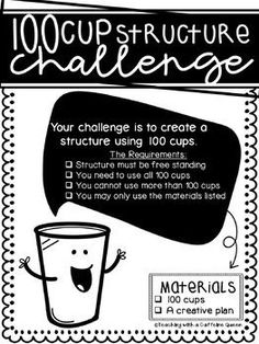 a poster with an image of a cup and the words, 10 cups structure challenge