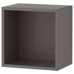 an empty shelf with no doors on the front and side sides, in dark grey