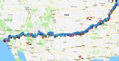 a map with many cars on it in the middle of the usa and around the world