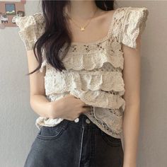 Material: Cotton, Polyester One size: Length - 46cm/Bust - 90cm Retro Fairy, Sleeveless Knit Top, New Chic, Simple Fashion, Summer Design, Crop Top Blouse, Knit Crop Top, Sleeveless Vest, Gothic Lolita