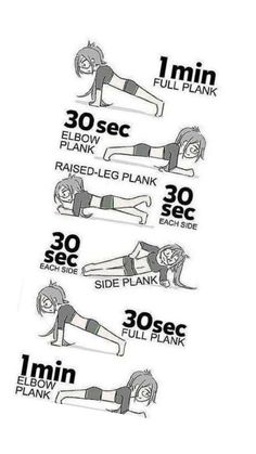 an image of a woman doing exercises on her stomach with the words 30 minute full plank