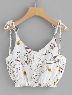 Crop Cami Top, Women Tank Tops, Floral Crop Tops, Girls Fashion Clothes, Mode Inspiration