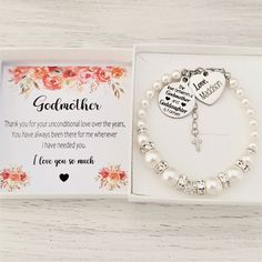 a personalized bracelet in a gift box with a note from someone special to you