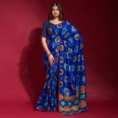 Blue colored saree is made from art silk fabric which is highlighted with beautiful geometric pattern with foil print work as shown. comes along unstitched art silk blouse piece which you can customise as per your design/style. Occasion - You can wear this saree for parties, festive and functions ideal for any fashionista. Note:- The actual product may differ slightly in color and design from the one illustrated in the images when compared with computer or mobile screen. Blue Foil, Silk Art, Art Silk Sarees, Printed Art, Mobile Screen, Chiffon Saree, Georgette Sarees, Foil Print, Blouse Piece