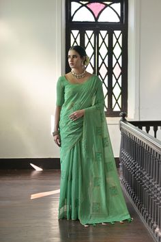 Saree Fabric : Linen Silk Saree Color : Olive Green Saree Length : 5.5 Meter Blouse Length : 0.8 Meter Saree Work : Embroidery Work Woven Saree Border : Katha Border Woven All Over Wash : Dry Clean Product color may little differ as per the brightness or color settings of your device. Fitted Pista Green Saree With Chikankari Embroidery, Elegant Green Pre-draped Saree With Chikankari Embroidery, Silk Dresses With Zari Weaving, Fitted Cotton Saree With Dupatta, Fitted Pista Green Chanderi Blouse Piece, Fitted Pre-draped Saree With Chikankari Embroidery For Puja, Fitted Green Saree For Puja, Pre-draped Chikankari Saree For Puja, Fitted Pista Green Saree