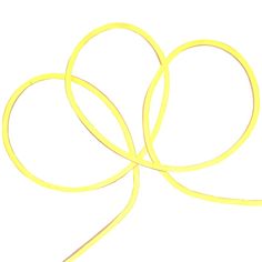 a pair of yellow rubber bands are shown on a white background, with the cord in the shape of an o - ring