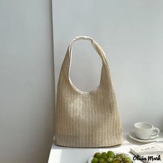 Olivia Mark - New bags large capacity female handbag fashion ladies shoulder bag casual woven beach bag straw bag Woven Beach Bag, New Bags, Bird In Bag, White White, White Bag, Casual Bags, Olivia Mark, New Bag, Large Bags