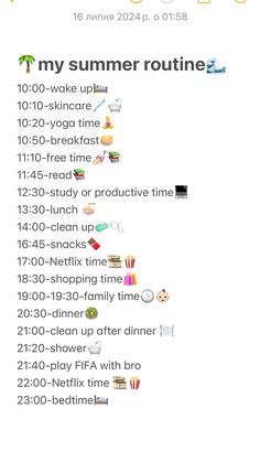 #summer #summerroutine Summer Day Routine, Summer Routine, Routine Schedule