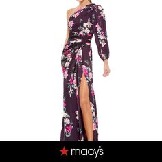 in stock Chic Floral Print Gown For Formal Occasions, Elegant Evening Gown With Floral Print, Elegant Floral Print Gala Gown, Elegant Floral Print Gown, Chic Evening Gown With Floral Print, Elegant Floor-length Gown With Floral Print, Elegant Floral Print Formal Gown, Evening Floral Print Maxi Gown, Floral Print Floor-length Evening Gown